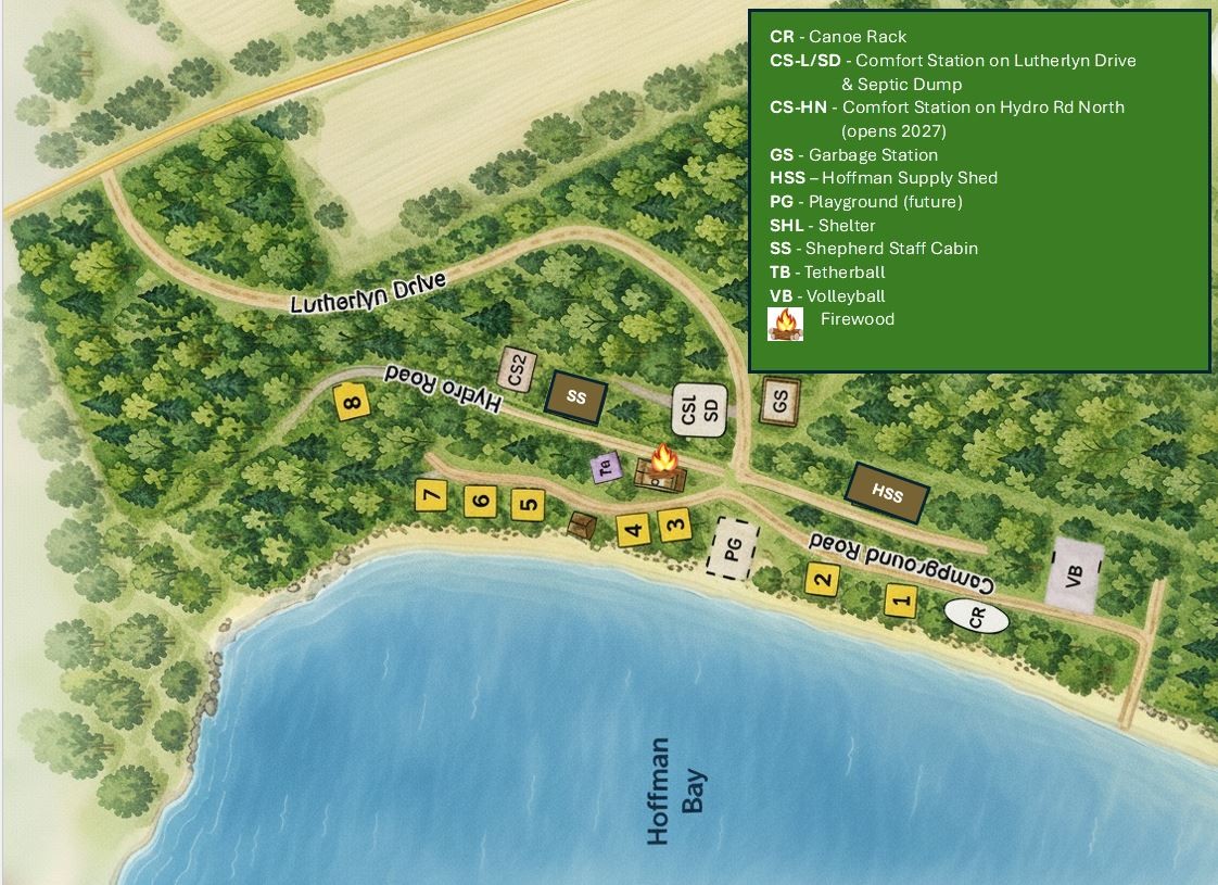 Hoffman Beach Campground Map With Legend